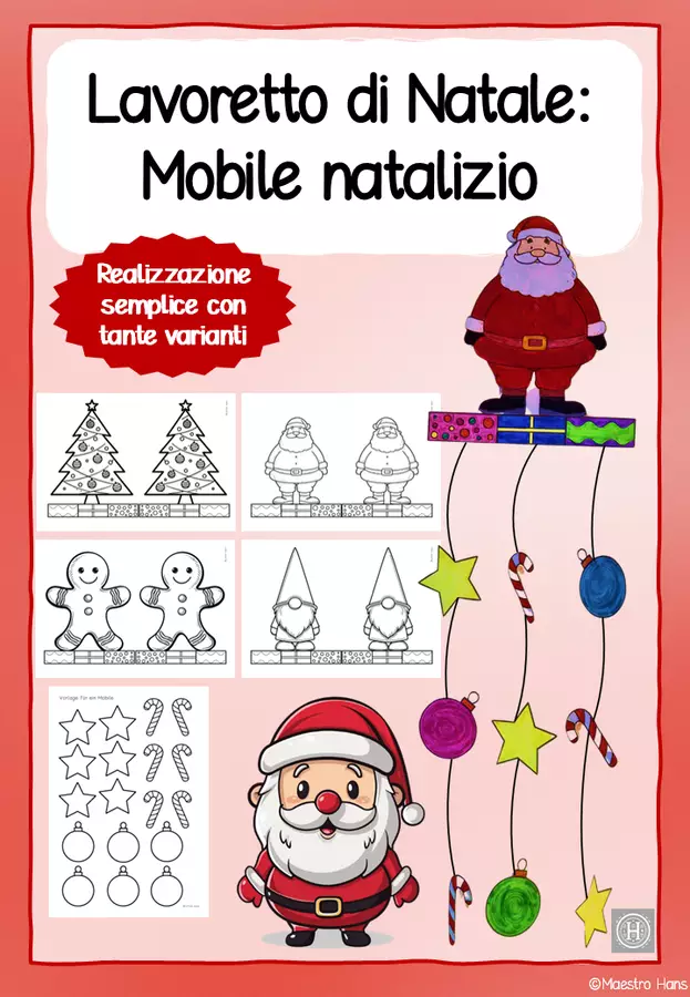 Lavoretto di Natale: Mobile natalizio Materiale per pittura e bricolage - Lavoretto di Natale: Mobile natalizio - Maestro Hans - Pagina di copertina