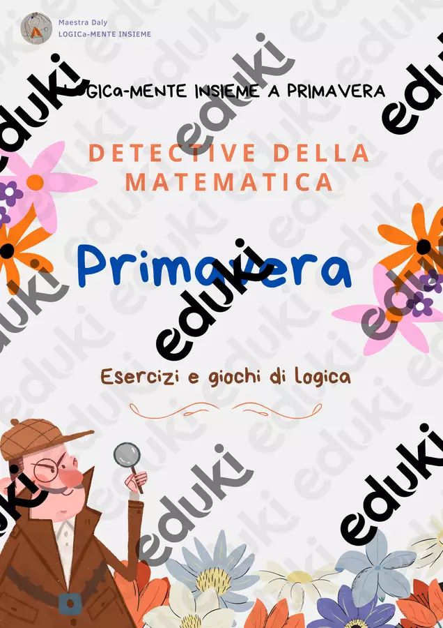 Matematica detective a primavera Esercizi - Matematica detective a primavera - Maestra Daly - Pagina di copertina