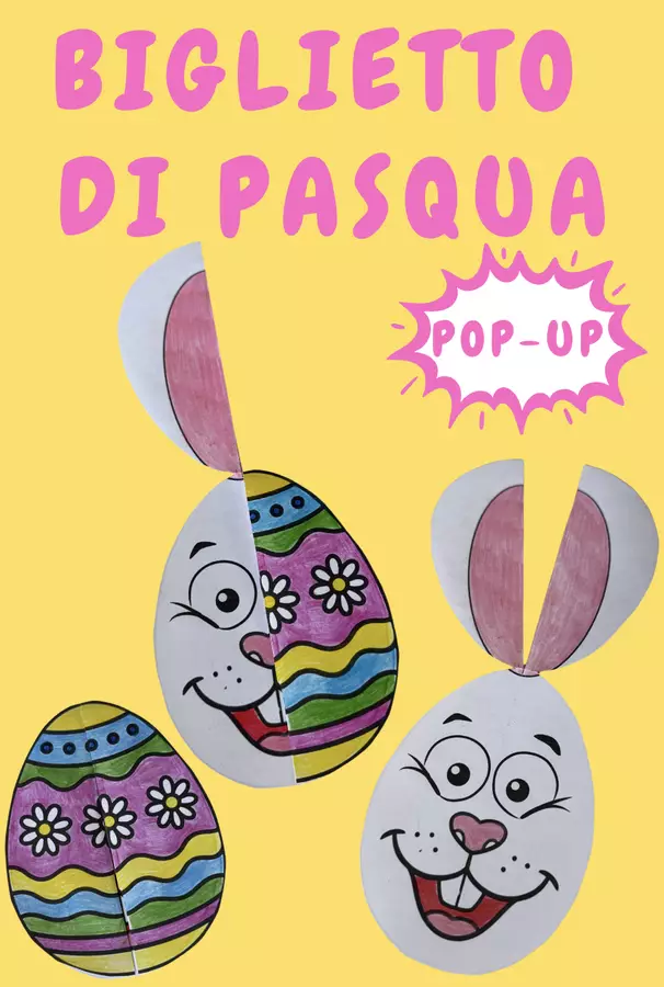 Biglietto pop-up di Pasqua 🐰🐣 Altro tipo di materiale - Biglietto pop-up di Pasqua 🐰🐣 - La maestra Erika - Pagina di copertina