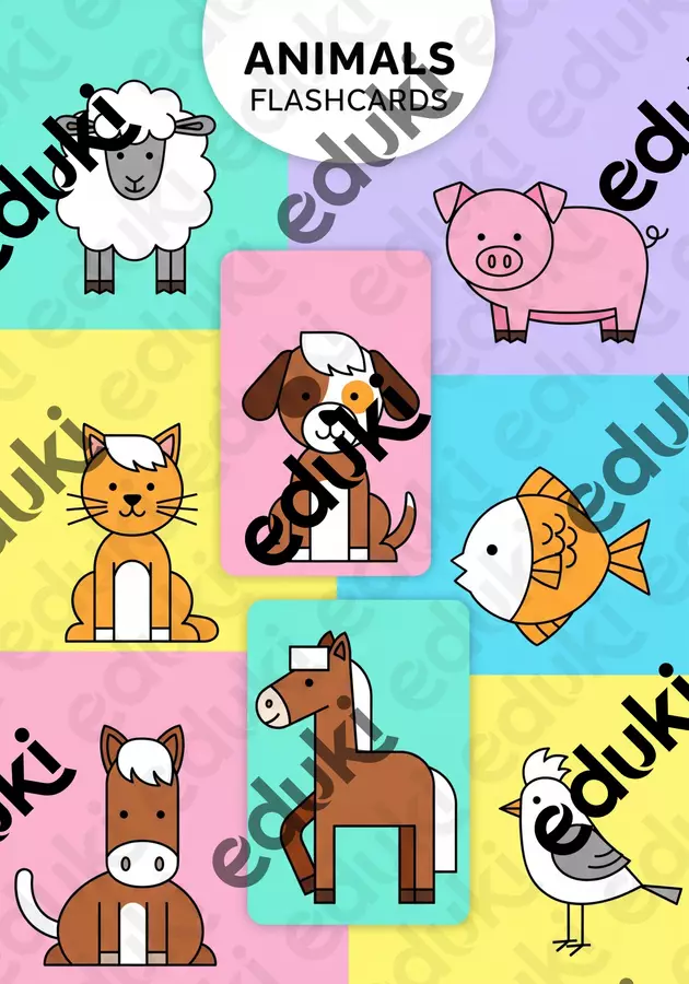 Flashcards di inglese ANIMALI/ANIMALS (farm and wild) Audio - Flashcards di inglese ANIMALI/ANIMALS (farm and wild) - The English Archive - Pagina di copertina