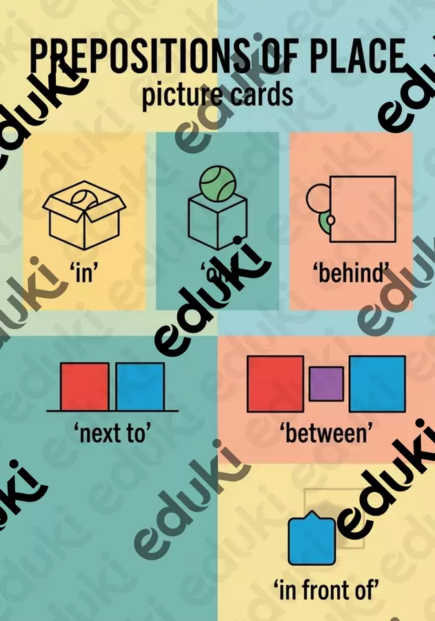 Picture Cards PREPOSIZIONI DI LUOGO/PREPOSITIONS OF PLACE Flashcard - Picture Cards PREPOSIZIONI DI LUOGO/PREPOSITIONS OF PLACE - The English Archive - Pagina di copertina