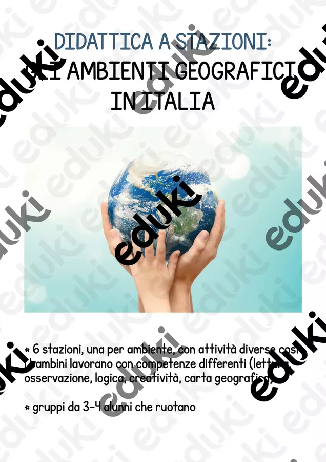 Didattica a stazioni : gli Ambienti geografici Altro tipo di materiale - Didattica a stazioni : gli Ambienti geografici - m_di_maestra - Pagina di copertina
