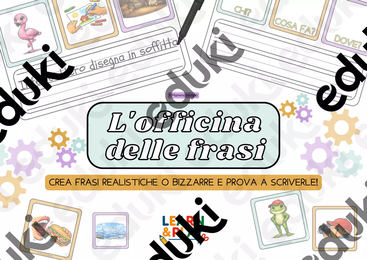 L'officina delle frasi - crea e prova a scrivere Flashcard - L'officina delle frasi - crea e prova a scrivere - Il Mammatempo - Pagina di copertina