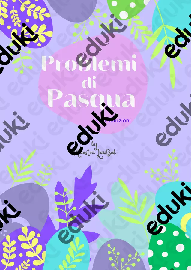 Problemi di Pasqua Esercizi - Problemi di Pasqua - Maestra Laubel - Pagina di copertina