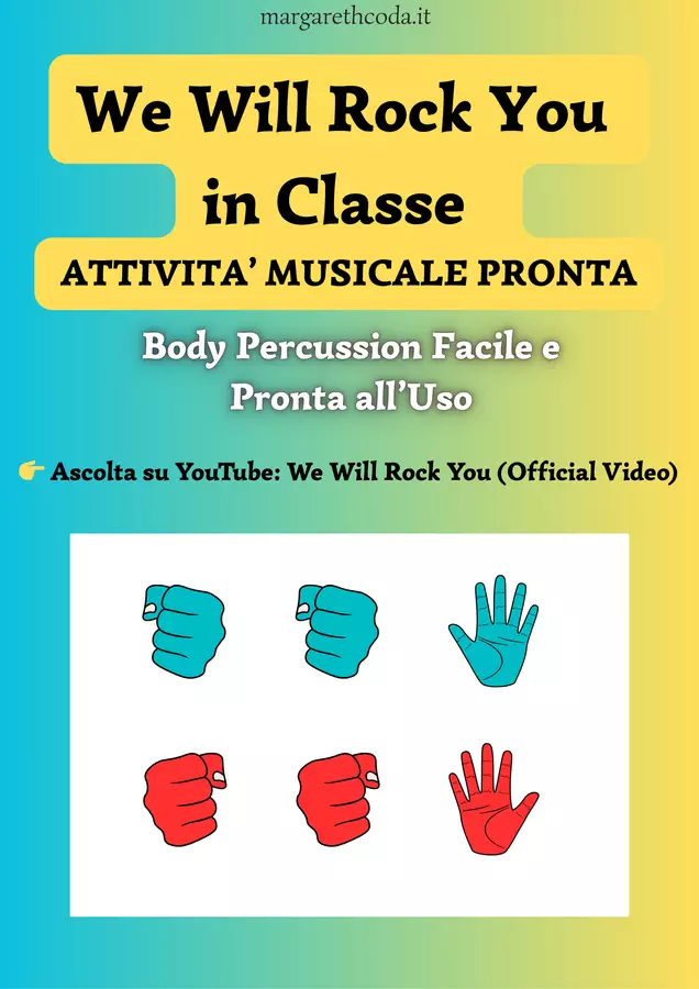 We Will Rock You in Classe – Body Percussion Facile e Pronta all’Uso Esperimenti - We Will Rock You in Classe – Body Percussion Facile e Pronta all’Uso - Margareth Caroline Coda - Pagina di copertina