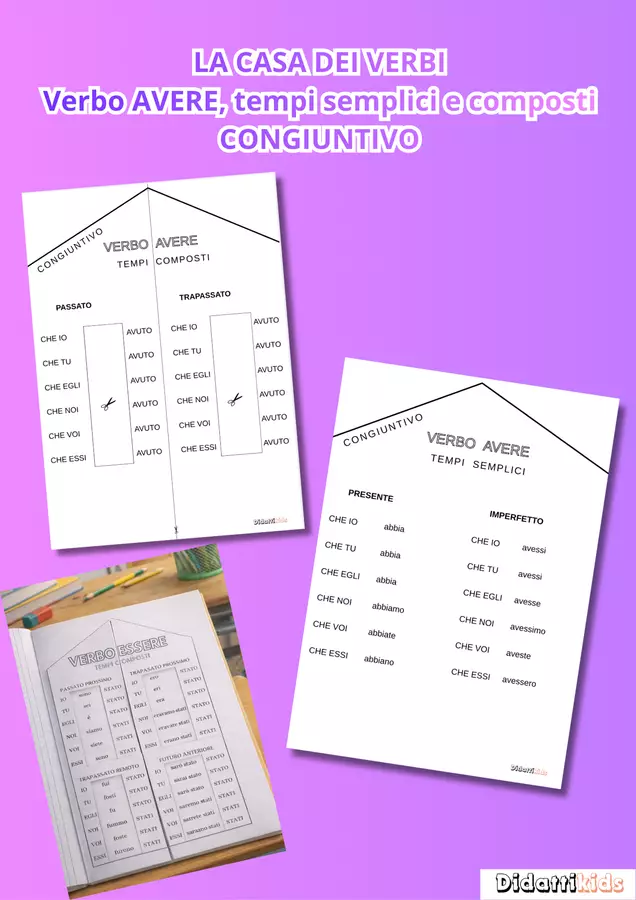 Casa dei verbi CONGIUNTIVO VERBO AVERE tempi semplici/composti- lapbook Esercizi - Casa dei verbi CONGIUNTIVO VERBO AVERE tempi semplici/composti- lapbook - DidattiKids 🌸 Silvia - Pagina di copertina