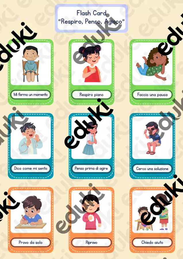 Flashcard - “Respiro, Penso, Agisco” Flashcard - Flashcard - “Respiro, Penso, Agisco” - Piccoli Passi | Strumenti Educativi - Pagina di copertina