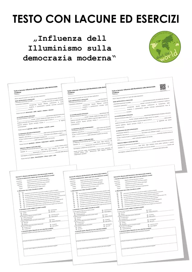 Influenza dell Illuminismo sulla democrazia moderna Esercizi - Influenza dell Illuminismo sulla democrazia moderna - musEducation.org | about-the-world.org - Pagina di copertina