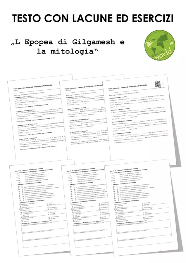L Epopea di Gilgamesh e la mitologia Esercizi - L Epopea di Gilgamesh e la mitologia - musEducation.org | about-the-world.org - Pagina di copertina