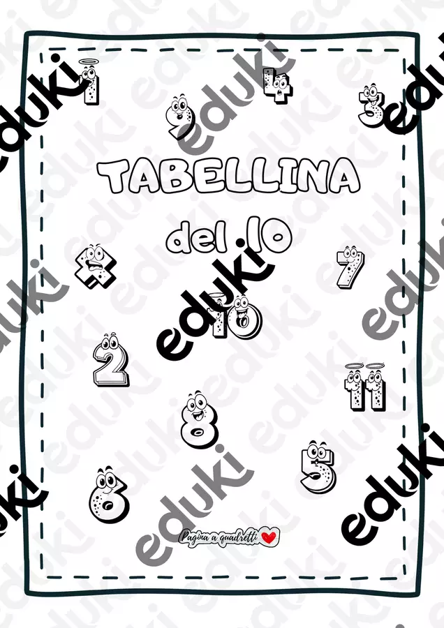 Tabellina del 10. Il quaderno delle tabelline Esercizi - Tabellina del 10. Il quaderno delle tabelline - Pagina_a_quadretti - Pagina di copertina