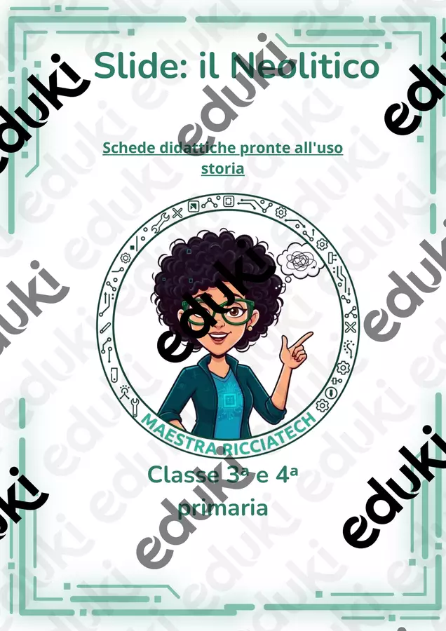 L'alba del Neolitico Schede informative - L'alba del Neolitico - Maestra ricciatech - Pagina di copertina