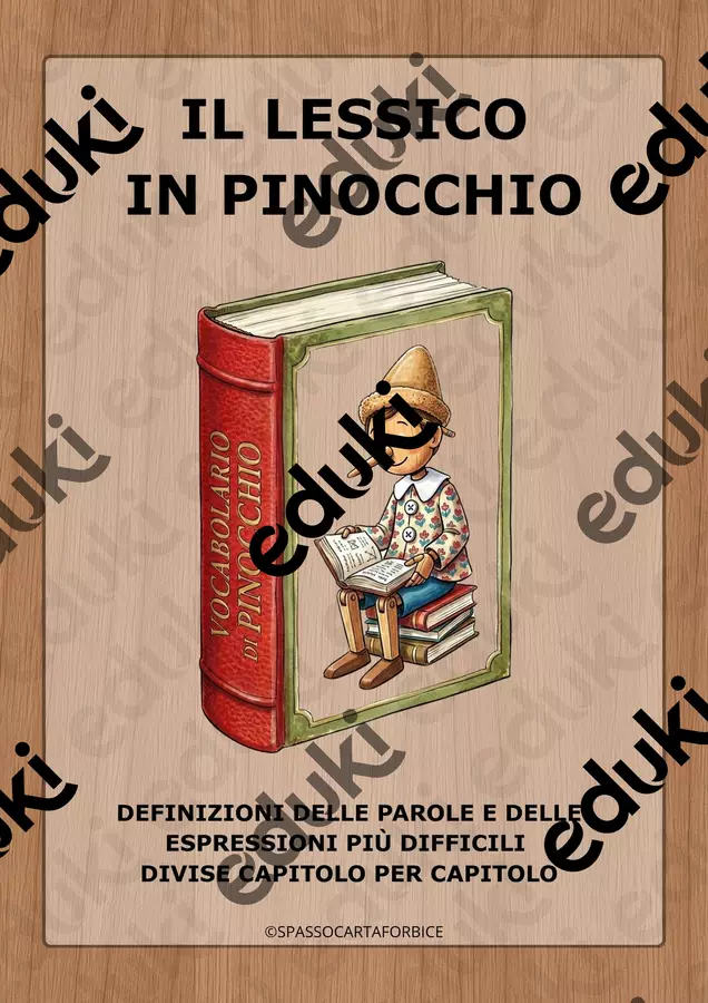 PINOCCHIO - LESSICO - VOCABOLARIO DELLE PAROLE DIFFICILI Materiale di supporto/inclusione - PINOCCHIO - LESSICO - VOCABOLARIO DELLE PAROLE DIFFICILI - Spassocartaforbice - Pagina di copertina