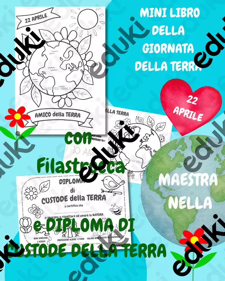 mini libro giornata della terra Altro tipo di materiale - mini libro giornata della terra - maestra Nella - Pagina di copertina