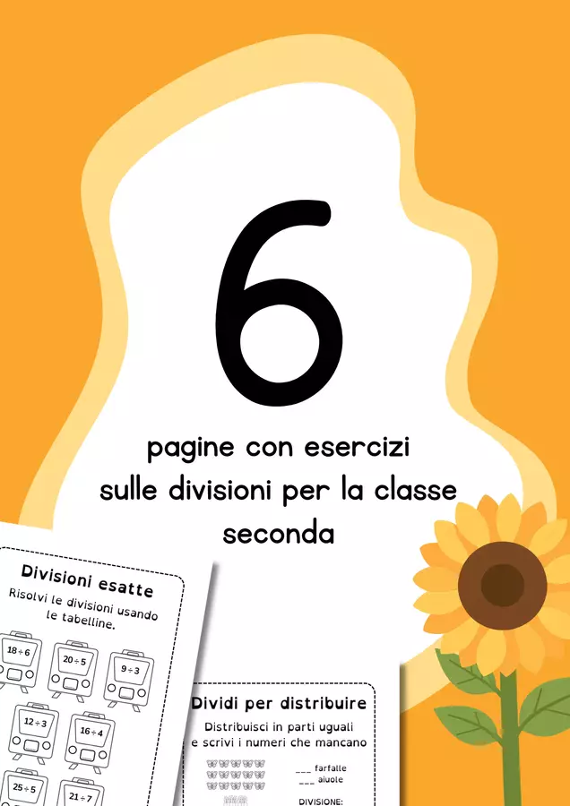 Schede didattiche sulle divisioni per la classe seconda Esercizi - Schede didattiche sulle divisioni per la classe seconda - MilleLibriPerBambini - Pagina di copertina