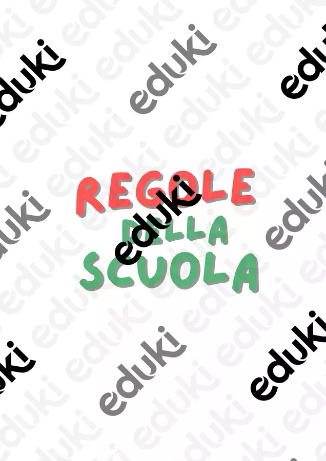Materiale per il sostegno: regole della scuola Poster - Materiale per il sostegno: regole della scuola - MaestraBea - Pagina di copertina