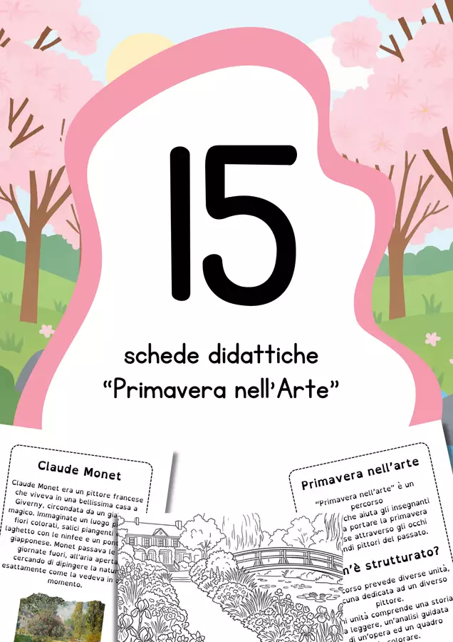 Primavera nell'arte - schede didattiche di arte Esercizi - Primavera nell'arte - schede didattiche di arte - MilleLibriPerBambini - Pagina di copertina