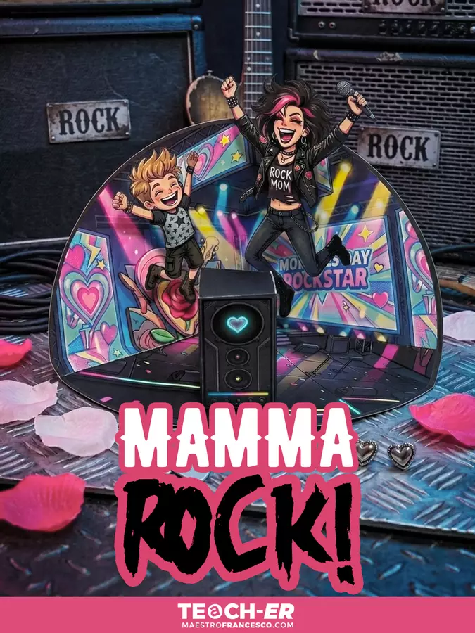 Biglietto rock per la festa della Mamma Materiale per pittura e bricolage - Biglietto rock per la festa della Mamma - Maestro Francesco - Pagina di copertina