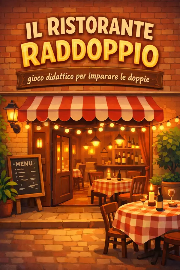 Il Ristorante Raddoppio - gioco didattico sulle doppie Esercizi - Il Ristorante Raddoppio - gioco didattico sulle doppie - MilleLibriPerBambini - Pagina di copertina