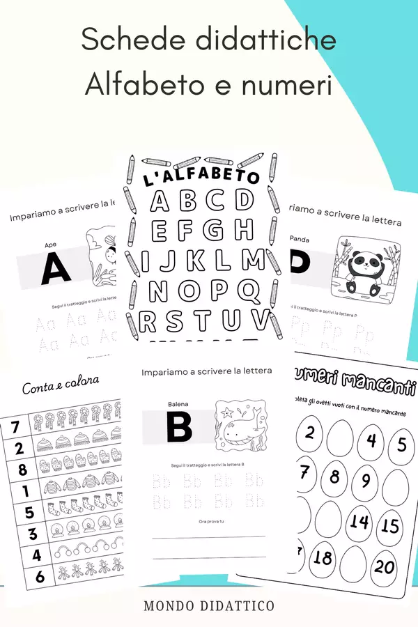 Il Mio Primo quaderno di Scrittura: Alfabeto e numeri Schede informative - Il Mio Primo quaderno di Scrittura: Alfabeto e numeri - Mondo Didattico - Pagina di copertina