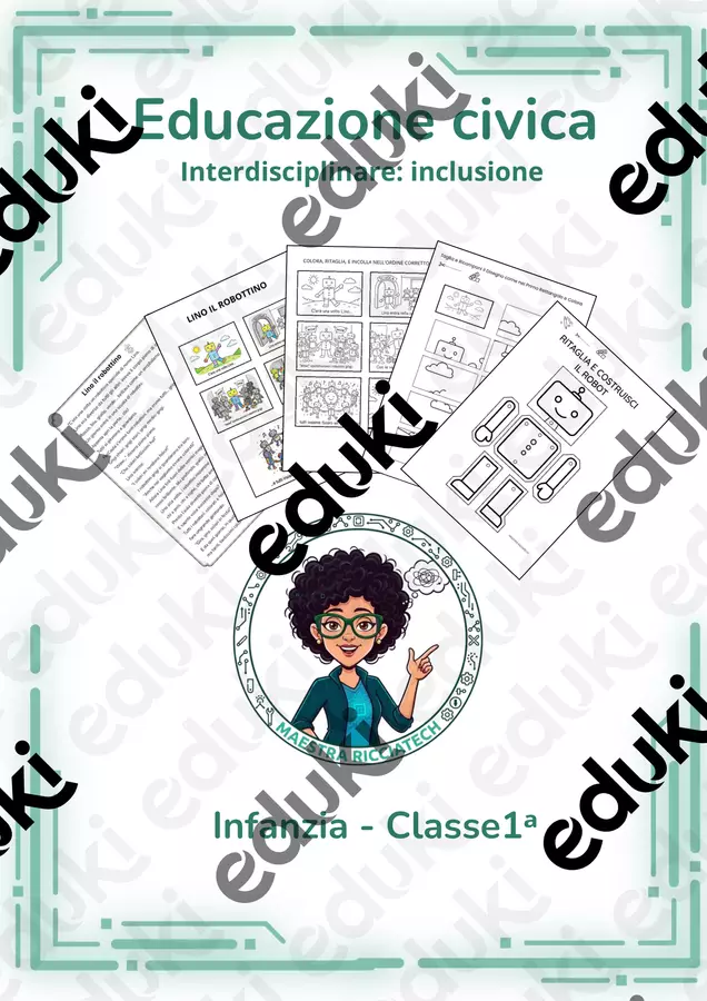 Lino il robottino. Attività interdisciplinare Altro tipo di materiale - Lino il robottino. Attività interdisciplinare - Maestra ricciatech - Pagina di copertina