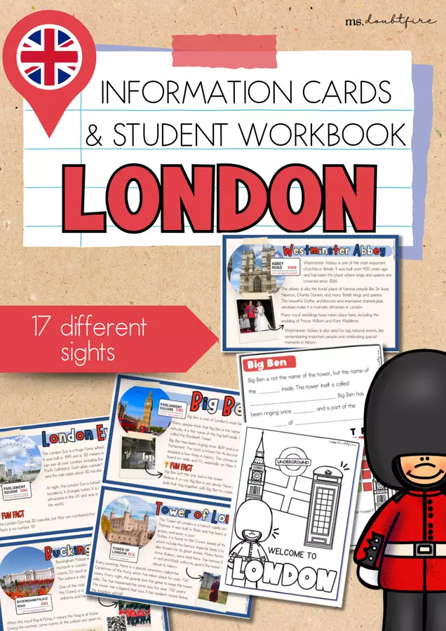 London | Attrazioni turistiche | Scheda informativa | Quaderno di lavoro | Mappa digitale Esercizi - London | Attrazioni turistiche | Scheda informativa | Quaderno di lavoro | Mappa digitale - ms.doubtfire - Pagina di copertina