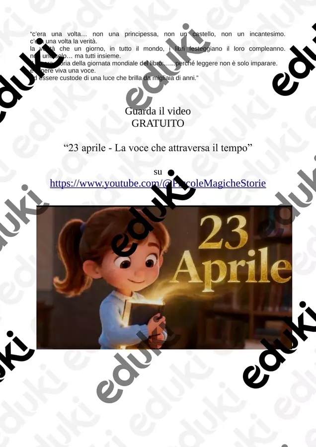23 aprile – Giornata Mondiale del Libro gratuito Esperimenti - 23 aprile – Giornata Mondiale del Libro gratuito - Piccole Magiche Storie - Pagina di copertina