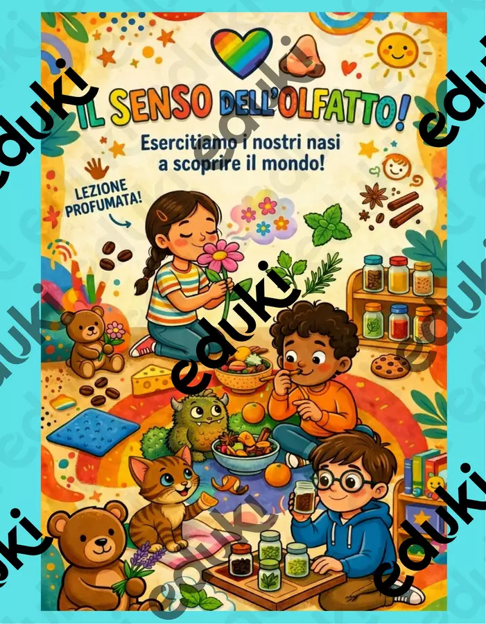 Scienze, il Senso dell' Olfatto Esercizi - Scienze, il Senso dell' Olfatto - La maestra Sofia Masi - Pagina di copertina