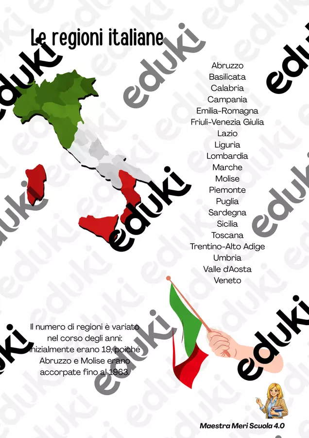 Mappe Regioni D'Italia Materiale di supporto/inclusione - Mappe Regioni D'Italia - Maestra Meri Scuola 4.0 - Pagina di copertina