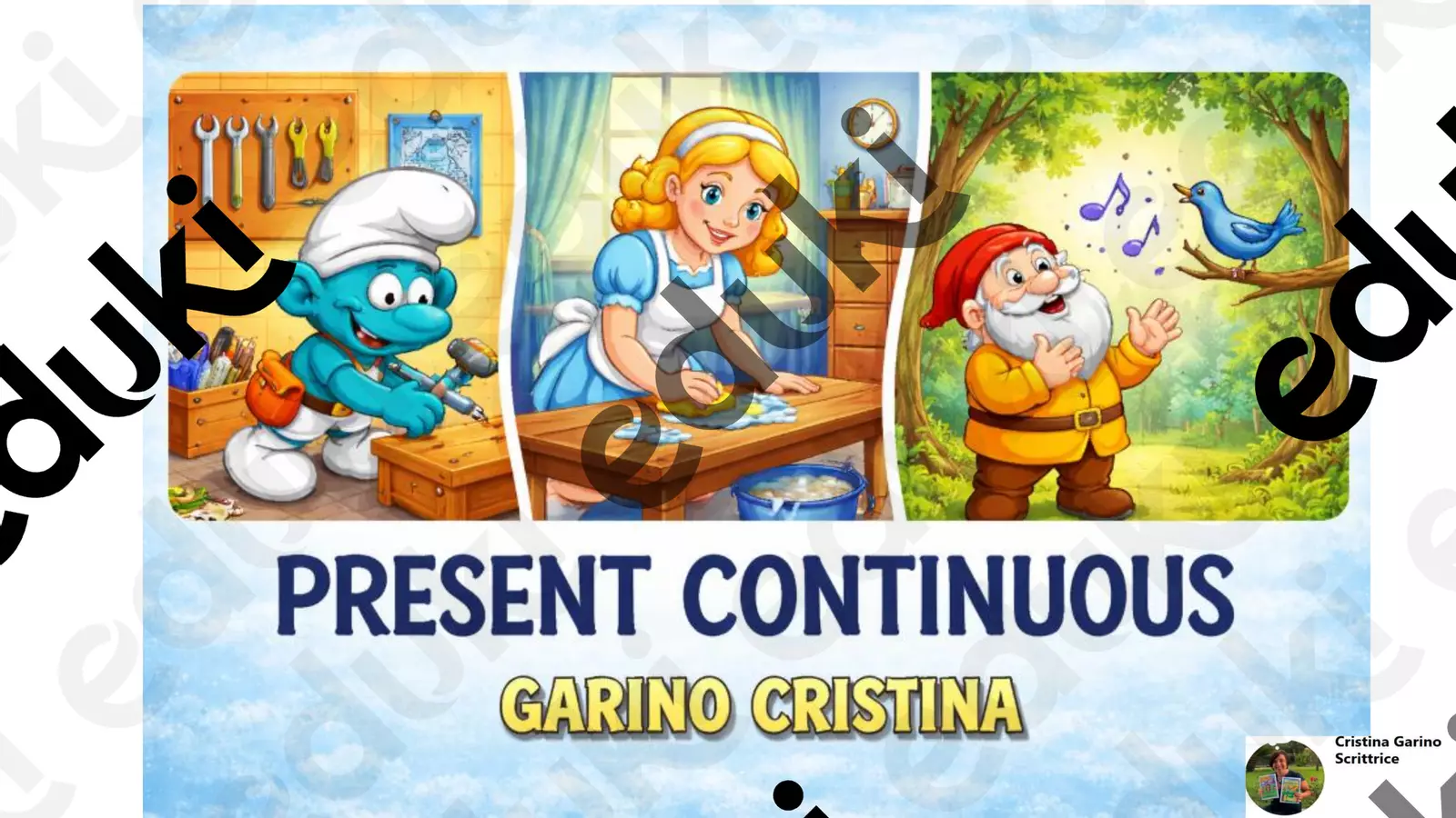 PRESENT CONTINUOUS PDF Materiale di supporto/inclusione - PRESENT CONTINUOUS PDF - cricreando77 - Pagina di copertina