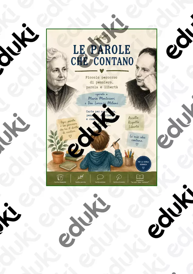 Le parole che contano Percorso di pensiero, parola e libertà per la scuola primaria Altro tipo di materiale - Le parole che contano Percorso di pensiero, parola e libertà per la scuola primaria - montessorianamentelucca - Pagina di copertina