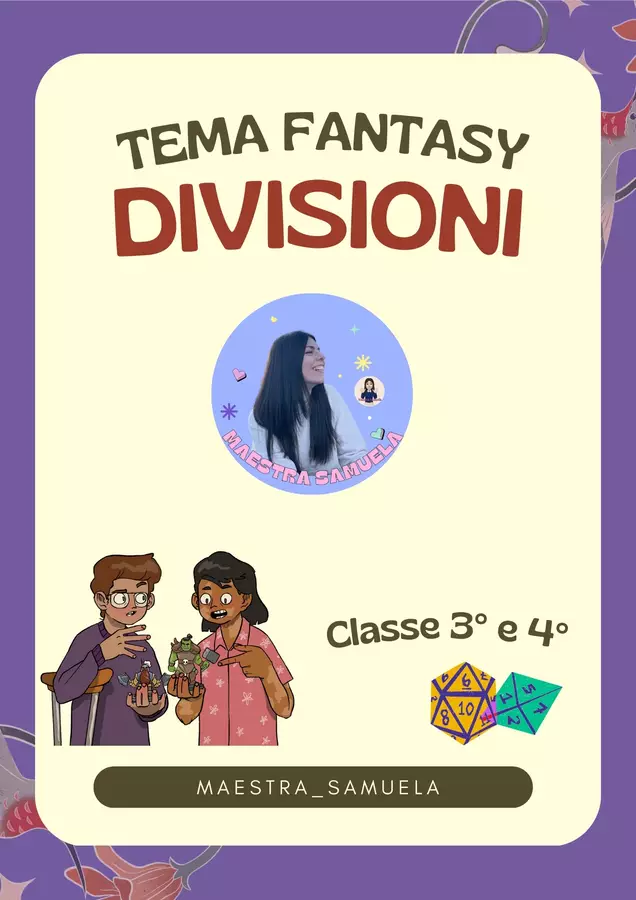 Divisioni - Tema Fantasy - Percorso 🐉 Materiale di supporto/inclusione - Divisioni - Tema Fantasy - Percorso 🐉 - Maestra Samuela - Pagina di copertina