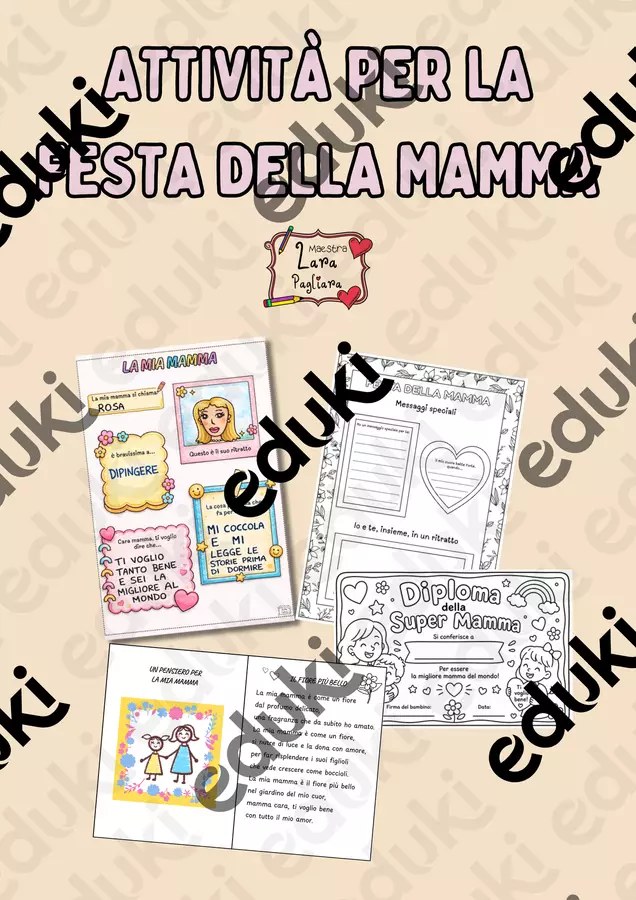 Attività per la festa della mamma Altro tipo di materiale - Attività per la festa della mamma - Maestra Lara Pagliara - Pagina di copertina