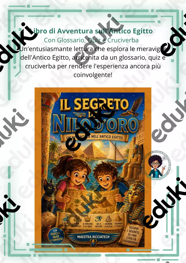 L'avventura di Sara e Luca nel misterioso Egitto Quiz - L'avventura di Sara e Luca nel misterioso Egitto - Maestra ricciatech - Pagina di copertina