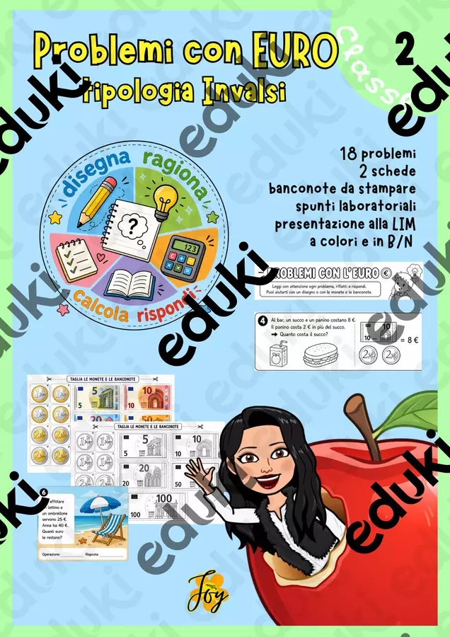 Problemi con Euro - classe seconda Esercizi - Problemi con Euro - classe seconda - MaestraJoy - Pagina di copertina