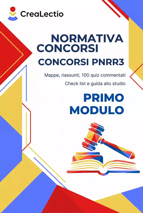 Legislazione scolastica per concorsi docenti modulo 1 Esercizi - Legislazione scolastica per concorsi docenti modulo 1 - CreaLectio 🔴🟡🔵 - Pagina di copertina