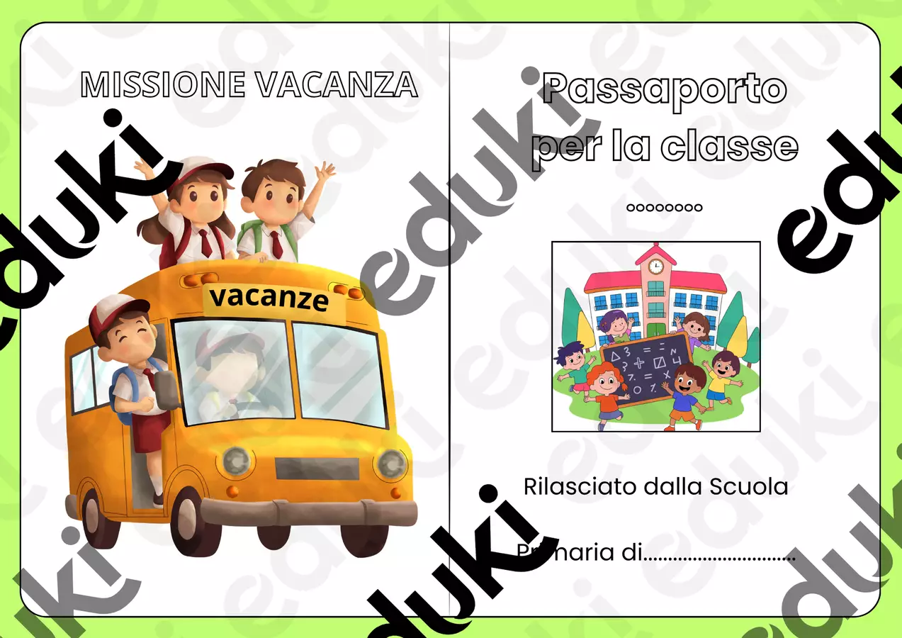 Attività fine anno: Passaporto per anno successivo Materiale di supporto/inclusione - Attività fine anno: Passaporto per anno successivo - Maestra ricciatech - Pagina di copertina