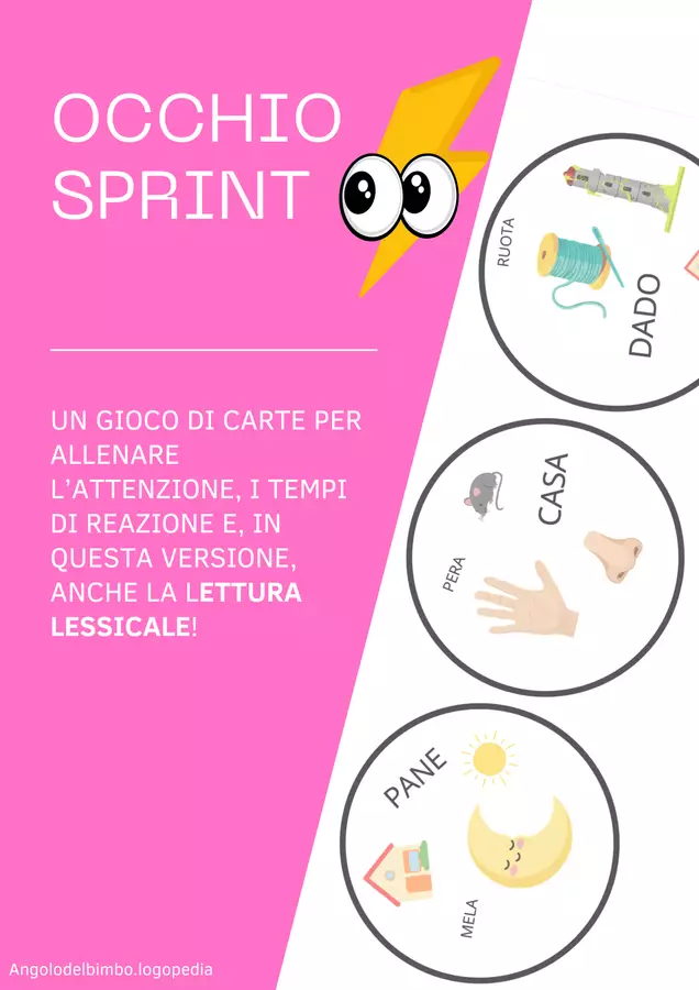 OCCHIO SPRINT - LETTURA VELOCE DI PAROLE Esercizi - OCCHIO SPRINT - LETTURA VELOCE DI PAROLE - Angolo.Logopedia - Pagina di copertina