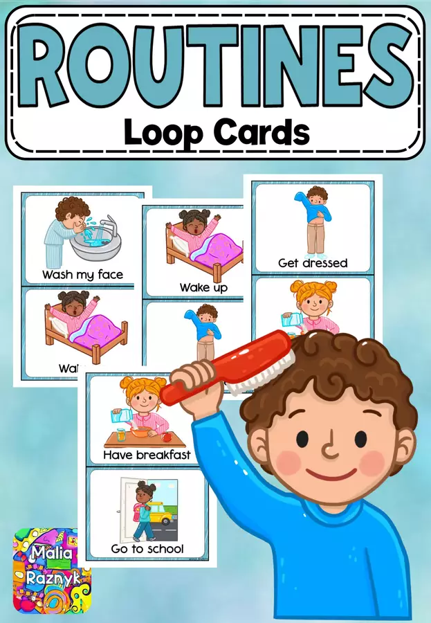 Daily Routines Loop Cards – Interactive Speaking Activity for ESL Learners Materiale interattivo - Daily Routines Loop Cards – Interactive Speaking Activity for ESL Learners - Malia Raznyk - Pagina di copertina