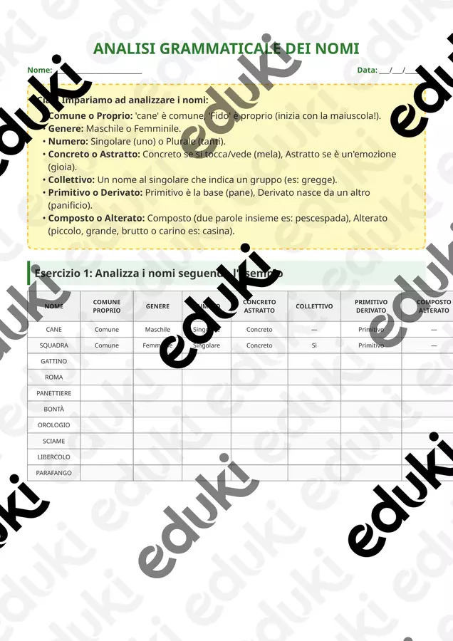 Analisi_Grammaticale_Nomi_Esercizi Esercizi - Analisi_Grammaticale_Nomi_Esercizi - AulaconVale - Pagina di copertina