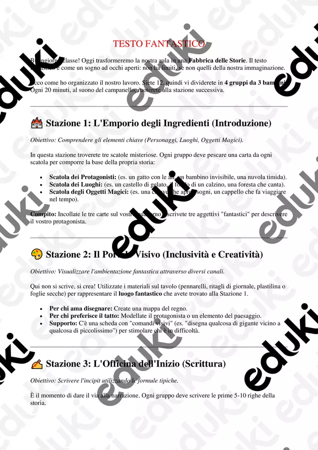 TESTO FANTASTICO Materiale interattivo - TESTO FANTASTICO - Note di Sostegno 🥰👩🏻🏫🌹🎨📚✏️🎵🎶 - Pagina di copertina