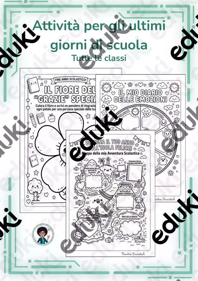Attività di fine anno: emozioni e traguardi Materiale di supporto/inclusione - Attività di fine anno: emozioni e traguardi - Maestra ricciatech - Pagina di copertina