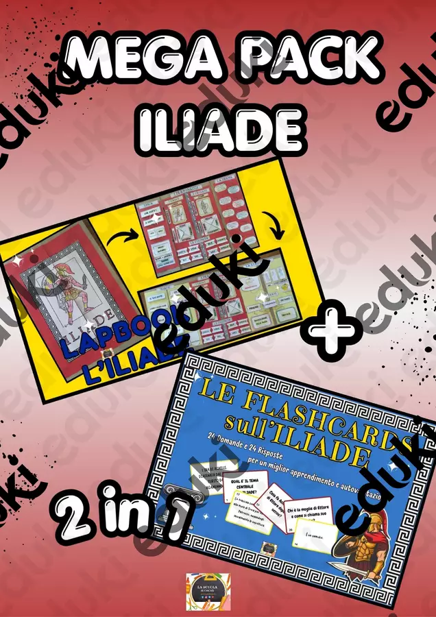 🏛️ MEGA PACK ILIADE: Lapbook Interattivo + 24 Flashcards di Ripasso Flashcard - 🏛️ MEGA PACK ILIADE: Lapbook Interattivo + 24 Flashcards di Ripasso - La scuola di Oscar - Pagina di copertina