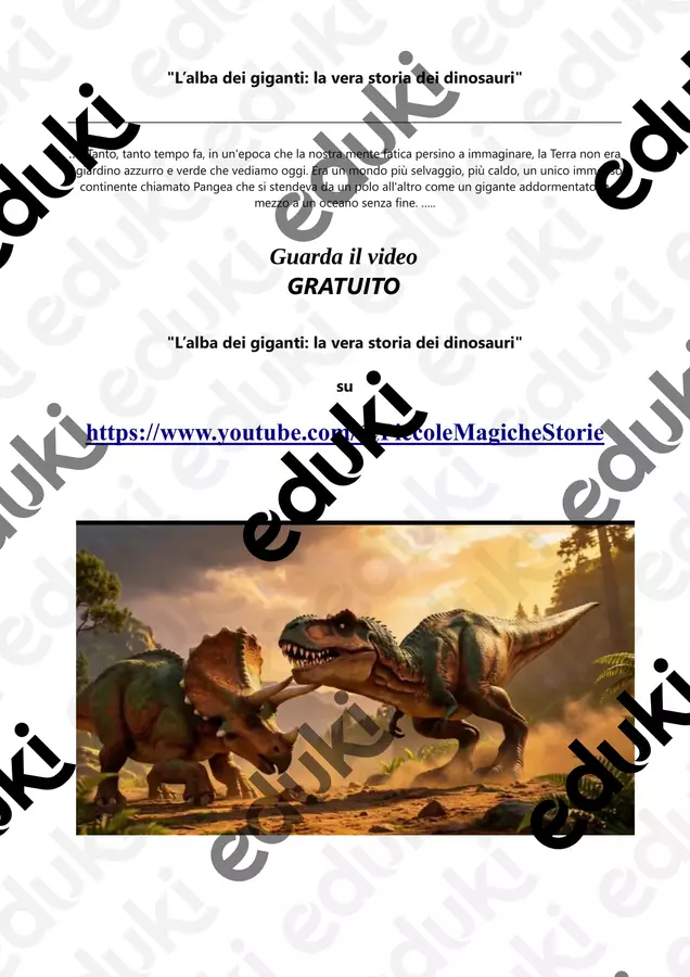 Scheda Didattica GRATUITA: L’Alba dei Giganti (Dinosauri) Esercizi - Scheda Didattica GRATUITA: L’Alba dei Giganti (Dinosauri) - Piccole Magiche Storie - Pagina di copertina