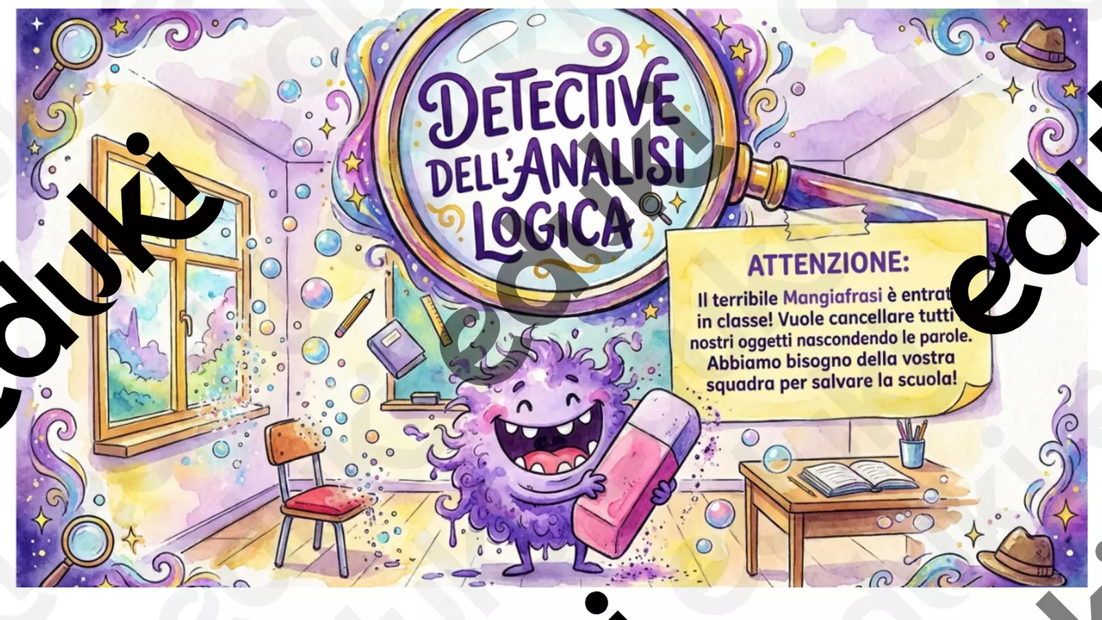 DETECTIVE DELL'ANALISI LOGICA Materiale di supporto/inclusione - DETECTIVE DELL'ANALISI LOGICA - Maestra Nicoletta - Pagina di copertina
