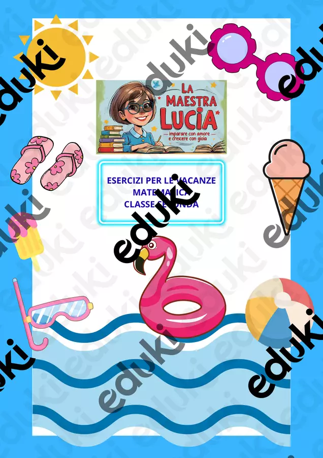 COMPITI VACANZE CL 2 MATEMATICA Esercizi - COMPITI VACANZE CL 2 MATEMATICA - Lucia Durante - Pagina di copertina
