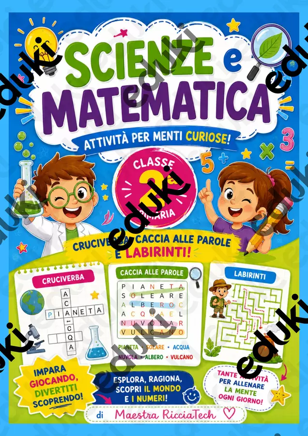 Attività divertenti scienze/matematica classe seconda Quiz - Attività divertenti scienze/matematica classe seconda - Maestra ricciatech - Pagina di copertina