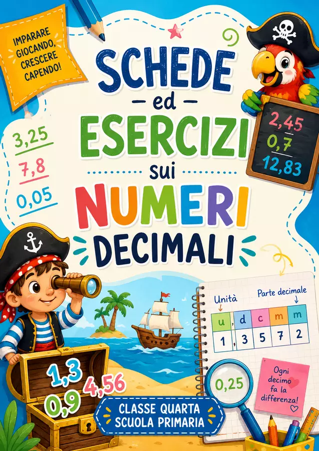 Numeri decimali per la classe quarta scuola primaria Esercizi - Numeri decimali per la classe quarta scuola primaria - STEM nello zaino - Pagina di copertina