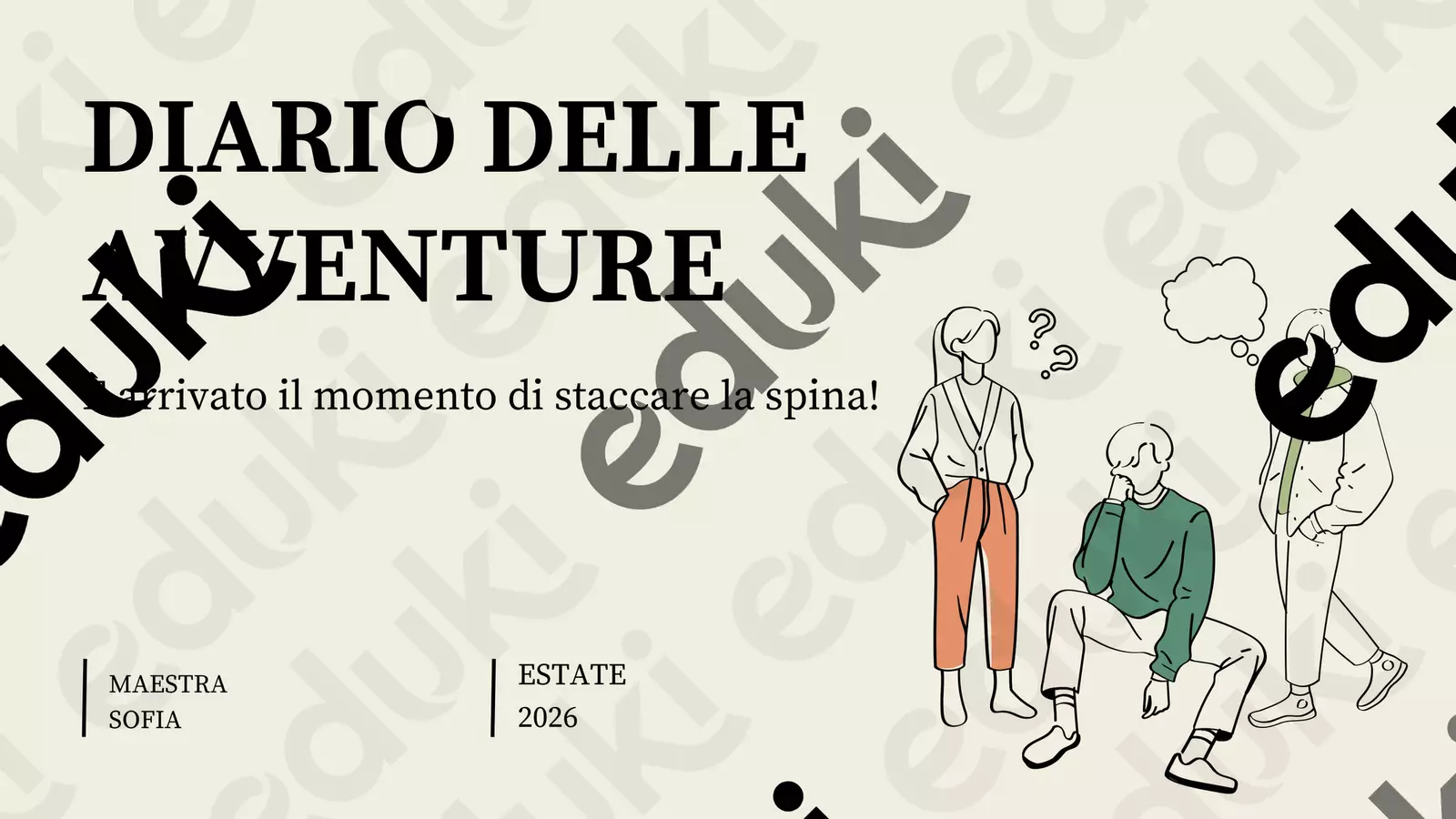 SN_ Diario dell'estate Altro tipo di materiale - SN_ Diario dell'estate - Maestra Sofia - Pagina di copertina