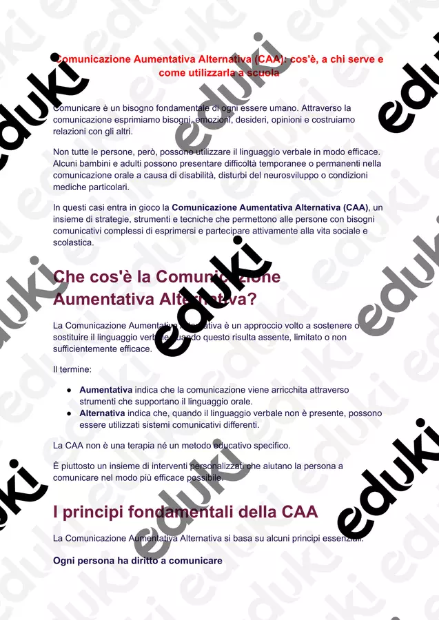 Comunicazione Aumentativa Alternativa (CAA)_ cos'è, a chi serve e come utilizzarla a scuola Testo - Comunicazione Aumentativa Alternativa (CAA)_ cos'è, a chi serve e come utilizzarla a scuola - PedagoZone - Pagina di copertina