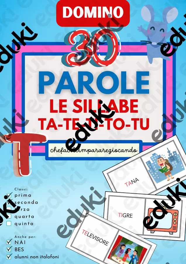 SILLABE TA TE TI TO TU - DOMINO Giochi - SILLABE TA TE TI TO TU - DOMINO - chefacileimpararegiocando - Pagina di copertina